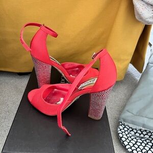 Badgley mischka block jewled heels